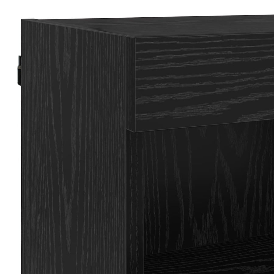 TV Wand Eenheden met LED 6 pcs Zwart Eiken Bewerkt hout