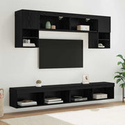 Tv meubel 100x30x30 cm zwart eiken bewerkt hout