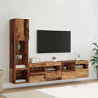 Tv-wandmeubel oud hout bewerkt hout met led-strips