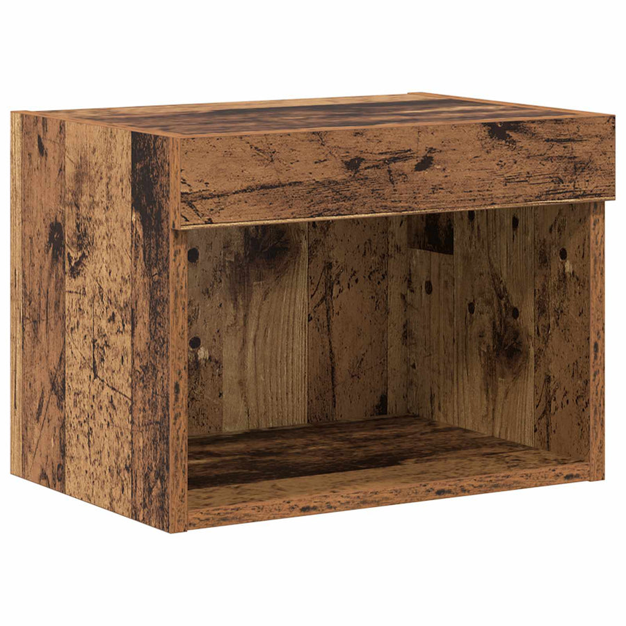 Tv Wand Eenheden Met Led 5 Stuks Oud Hout 80 X 30 X 40 Cm Bewerkt Hout