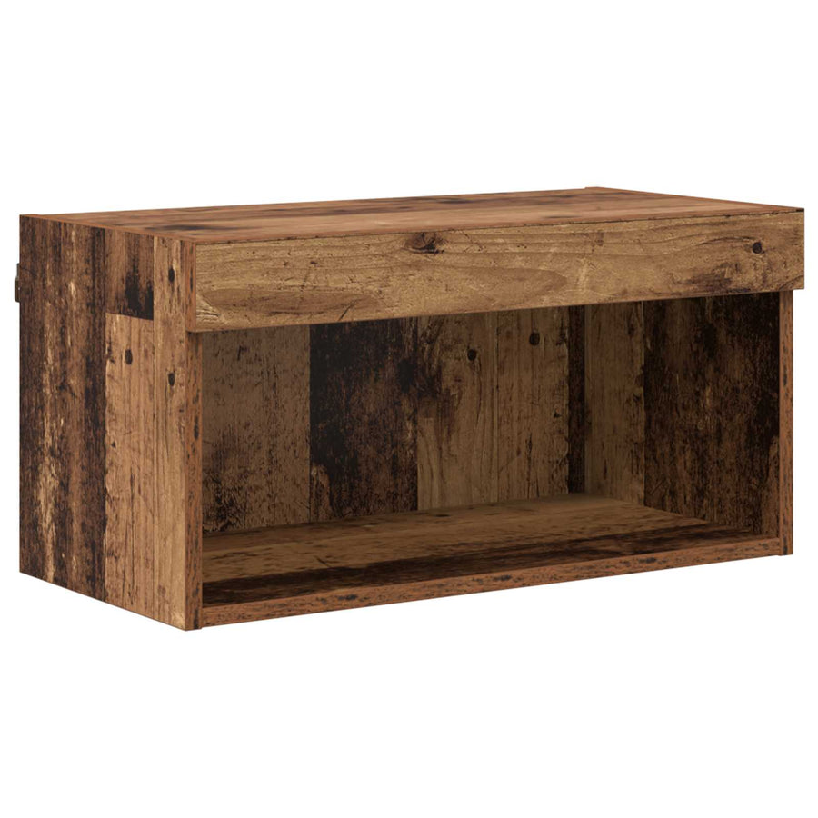 Tv Wand Eenheden Met Led 5 Stuks Oud Hout 80 X 30 X 40 Cm Bewerkt Hout