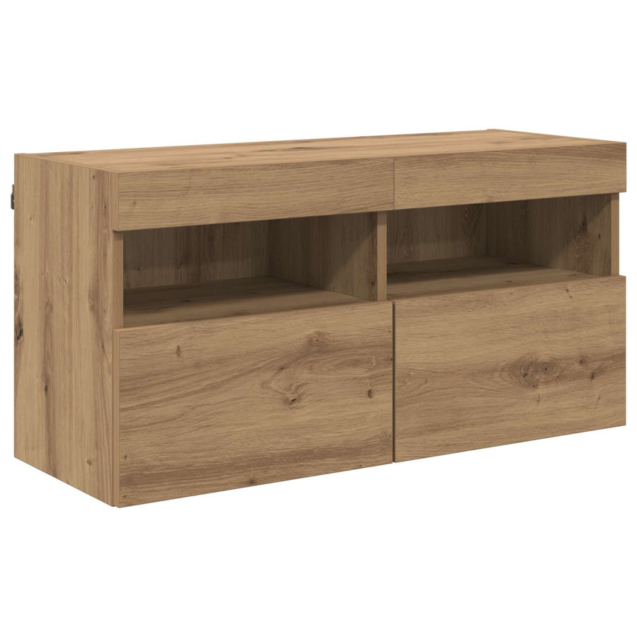 Tv Wand Eenheden Met Led 5 Stuks Artisan Eiken 80 X 30 X 40 Cm