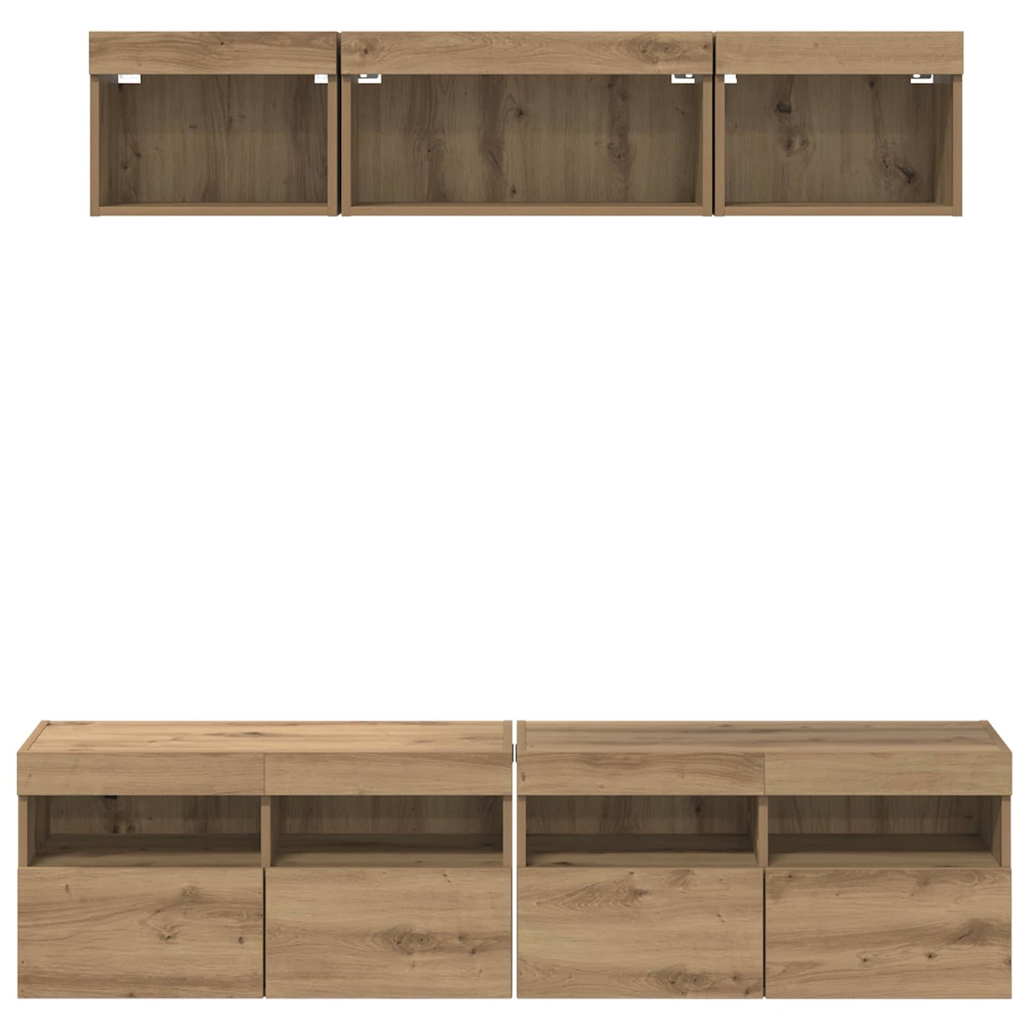 Tv Wand Eenheden Met Led 5 Stuks Artisan Eiken 80 X 30 X 40 Cm