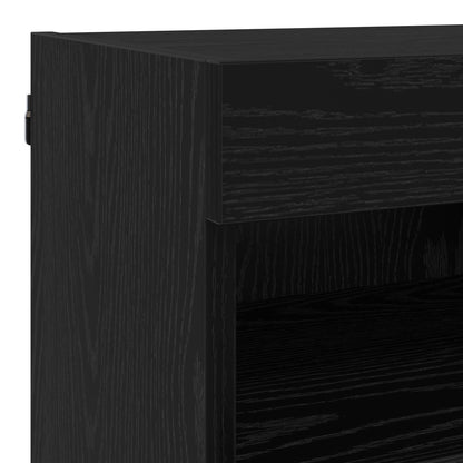 Tv Wand Eenheden Met Led 5 Stuks Zwart Eiken 80 X 30 X 40 Cm