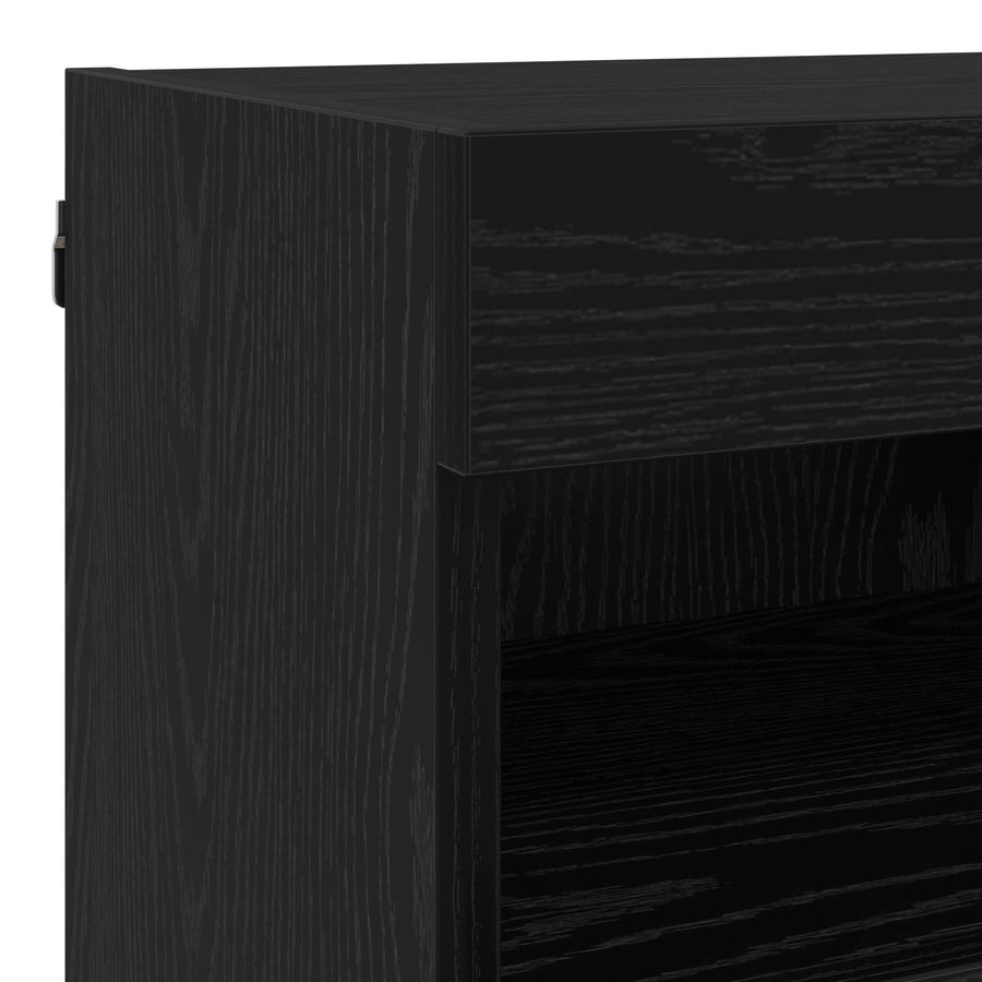 Tv Wand Eenheden Met Led 5 Stuks Zwart Eiken 80 X 30 X 40 Cm