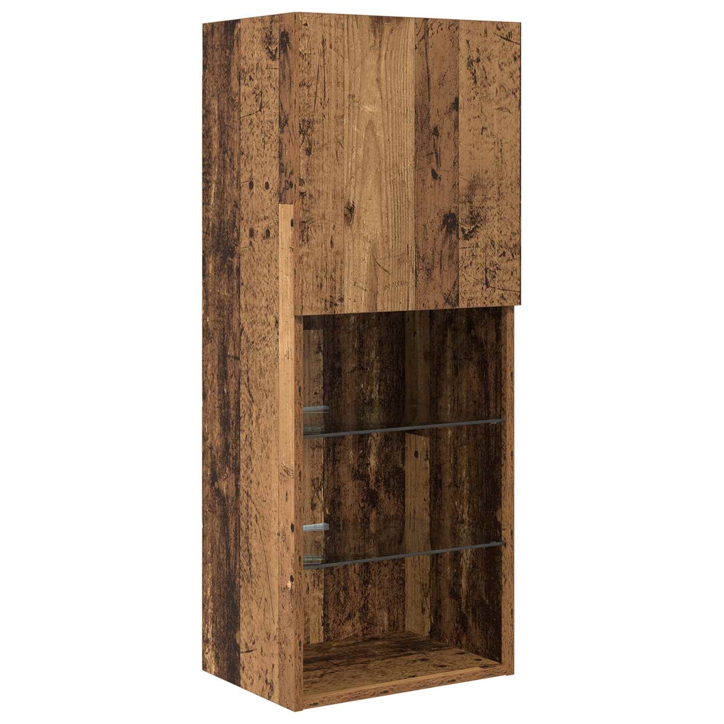 Tv Wandmeubels Met Led-Striplichten 6 Pcs Oudhout Bewerkt Hout