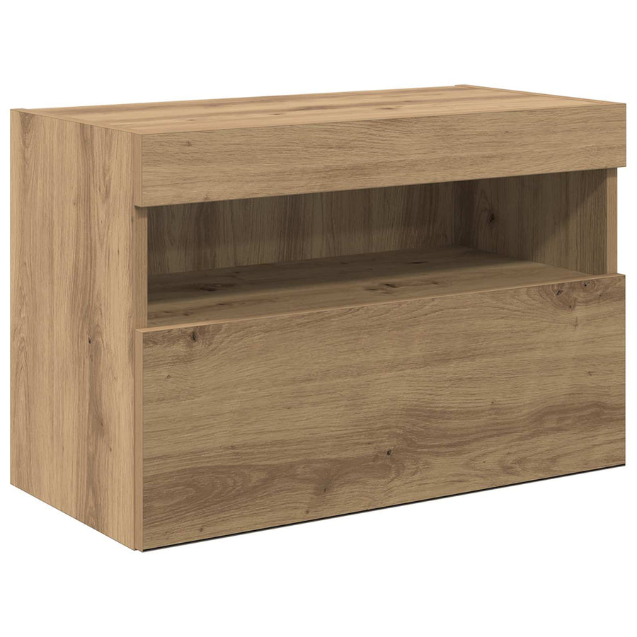Tv Wandmeubels Wandgemonteerd 6 Pcs Artisan Eiken Bewerkt Hout
