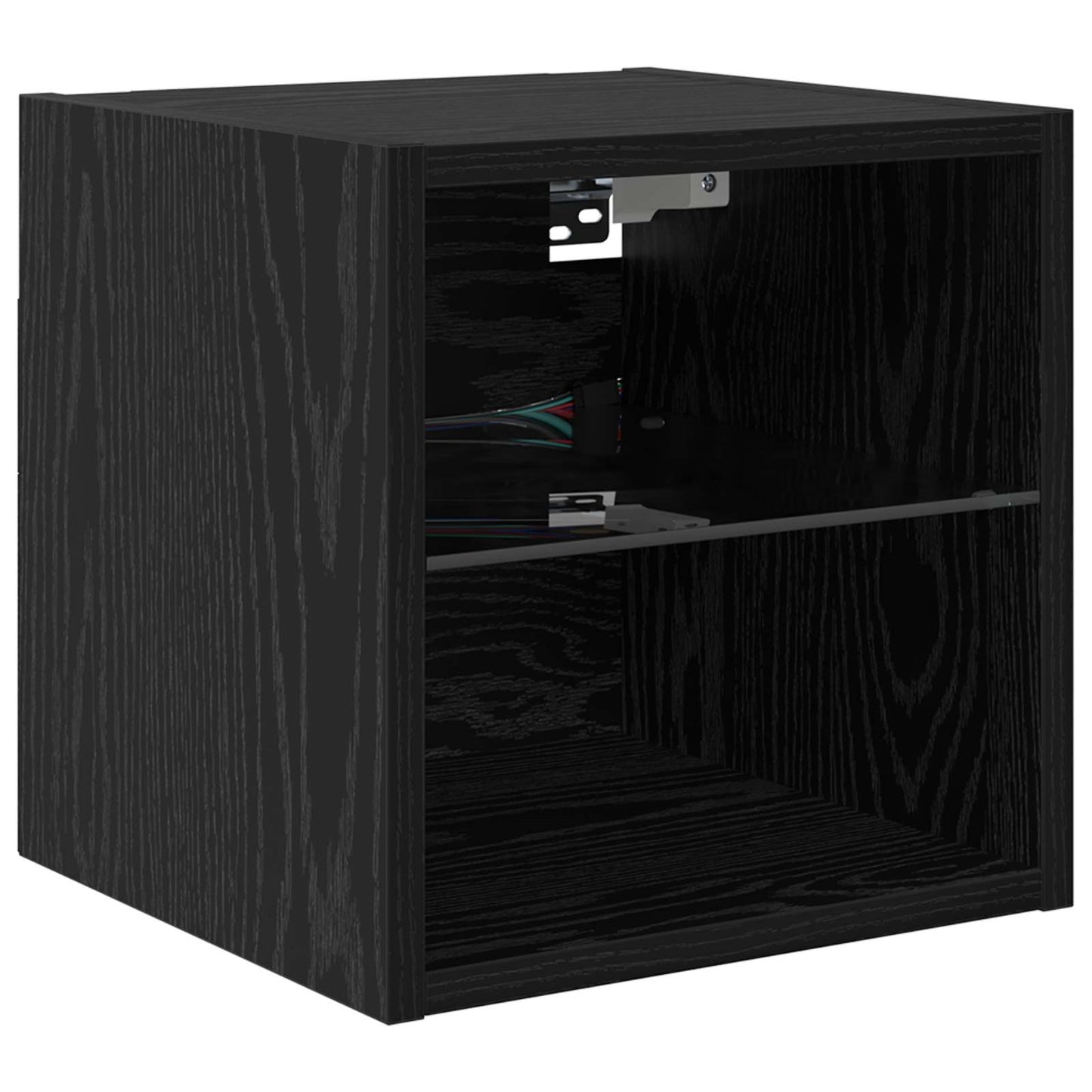 Tv Wandmeubels Wandgemonteerd 6 Pcs Zwart Eiken Bewerkt Hout