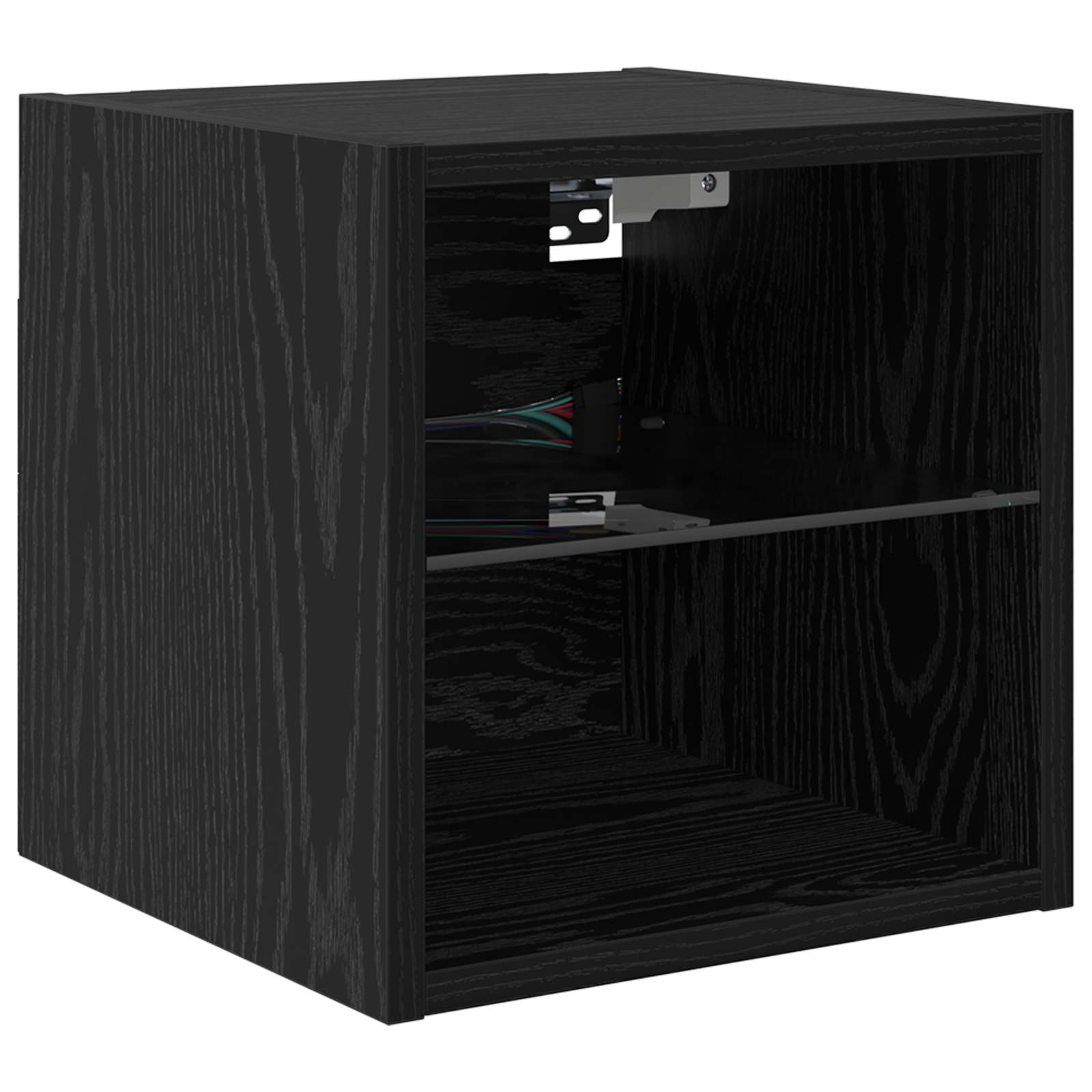 Tv Wandmeubels Wandgemonteerd 6 Pcs Zwart Eiken Bewerkt Hout