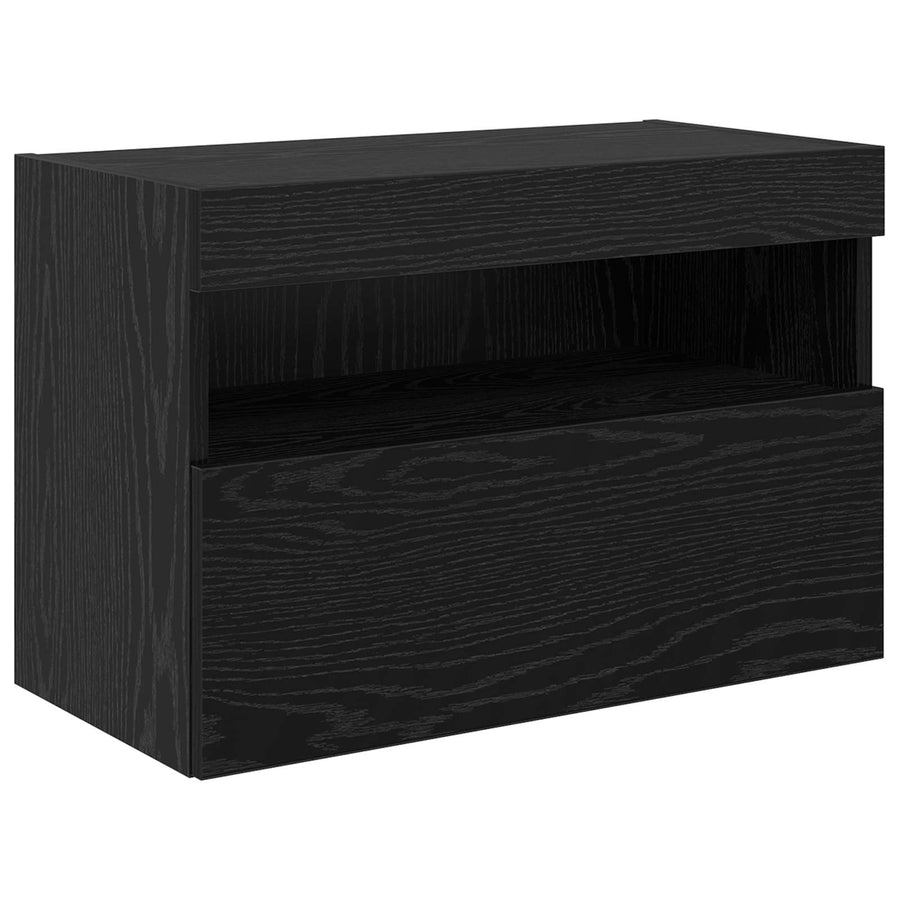 Tv Wandmeubels Wandgemonteerd 6 Pcs Zwart Eiken Bewerkt Hout