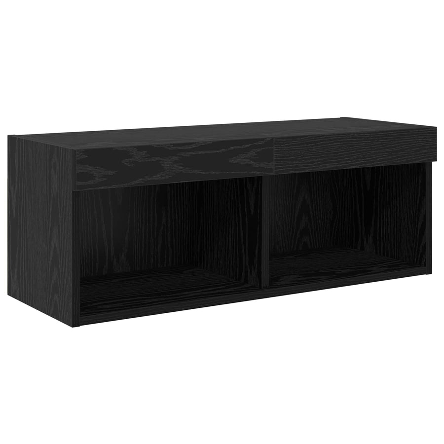 Tv Wandmeubels Wandgemonteerd 6 Pcs Zwart Eiken Bewerkt Hout