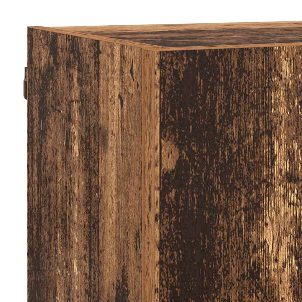 Tv Wand Eenheden Met Led 5 Pcs Oud Hout 40,5 X 30 X 90 Cm
