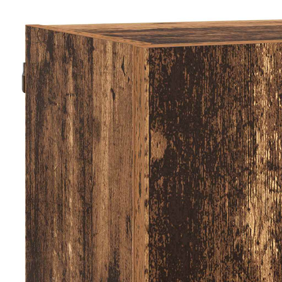 Tv Wand Eenheden Met Led 5 Pcs Oud Hout 40,5 X 30 X 90 Cm