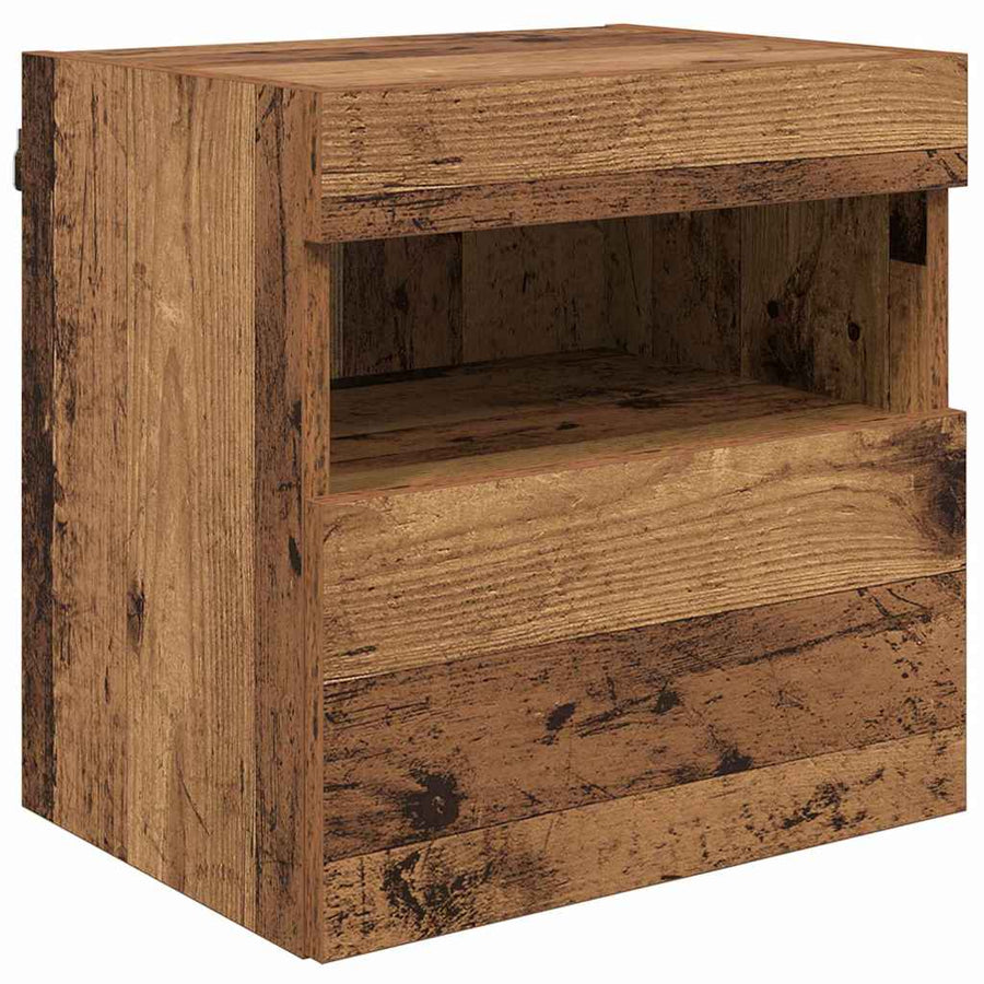 Tv Wand Eenheden Met Led 5 Pcs Oud Hout 40,5 X 30 X 90 Cm