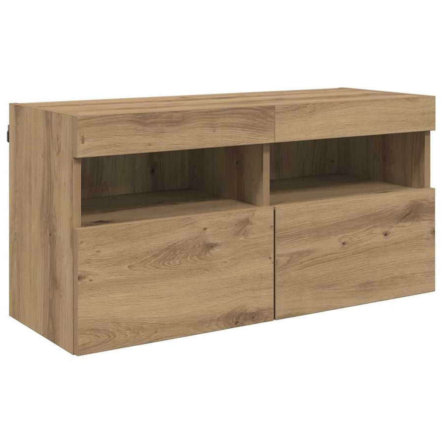 Tv Wand Eenheden Met Led 5 Pcs Artisan Eiken 40,5 X 30 X 90 Cm