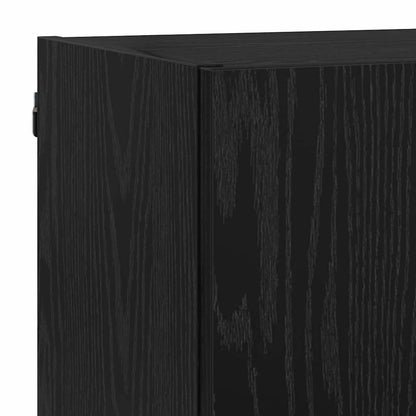 Tv Wand Eenheden Met Led 5 Pcs Zwart Eiken 40,5 X 30 X 90 Cm