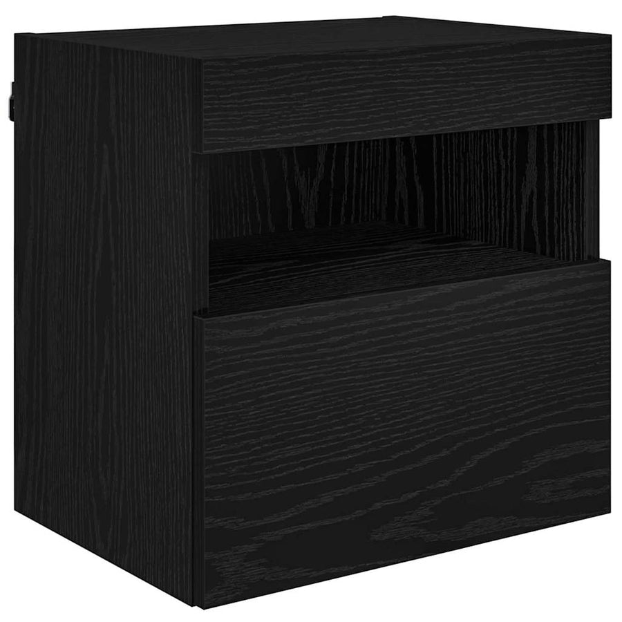 Tv Wand Eenheden Met Led 5 Pcs Zwart Eiken 40,5 X 30 X 90 Cm