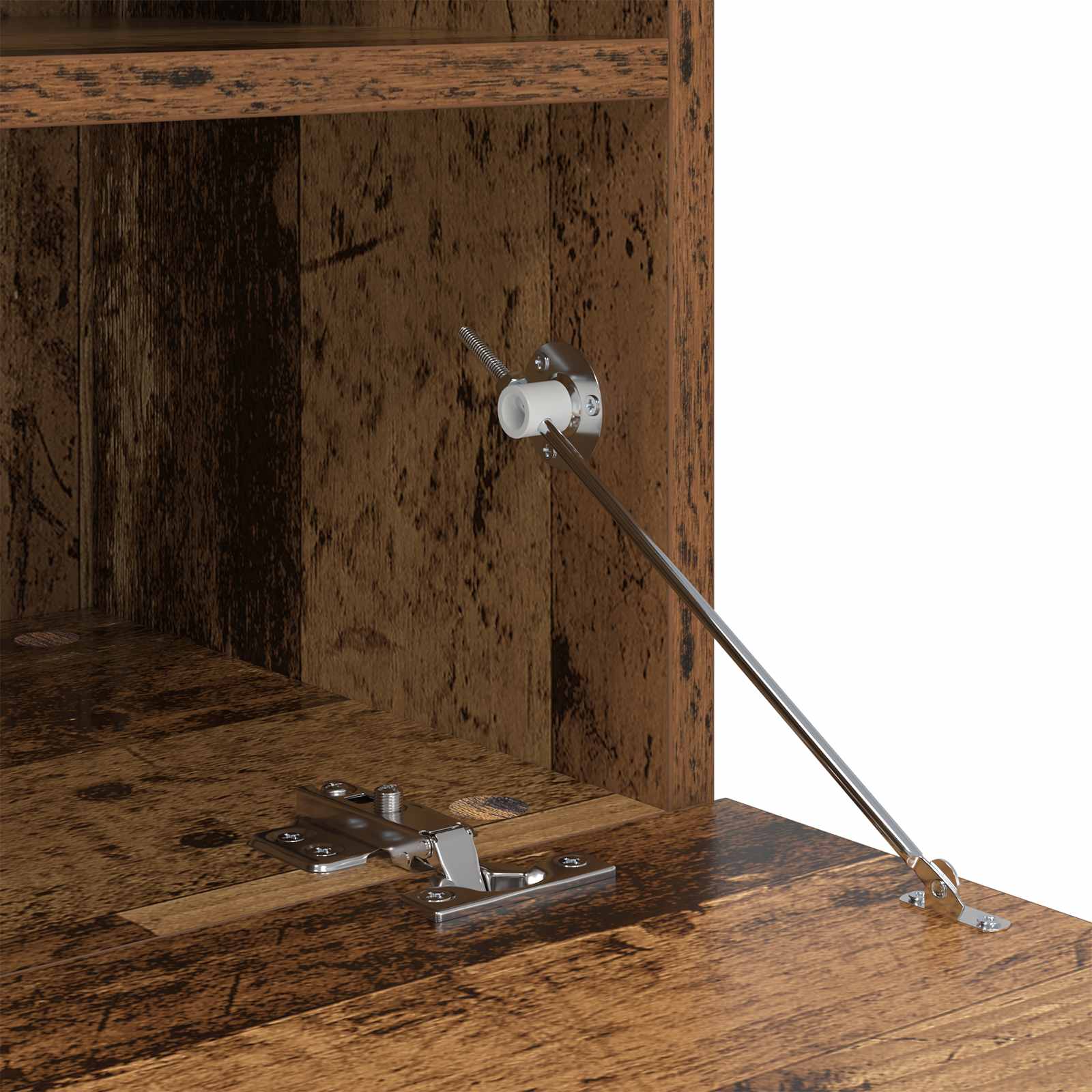 Tv-Kast Met Led-Striplichten 7 Pcs Oud Hout Bewerkt Hout
