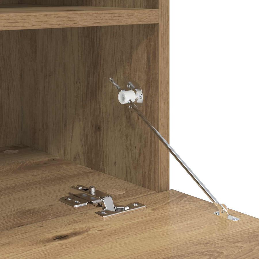 Tv-Kast Met Led-Striplichten 7 Pcs Artisan Eiken Bewerkt Hout