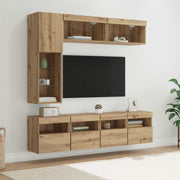 Tv-kast artisan eiken bewerkt hout met led