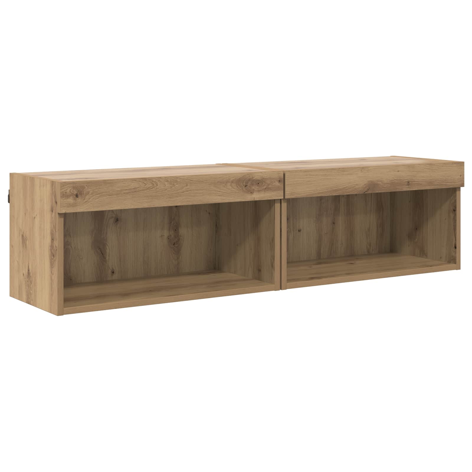 TV Wandkast Set met LED 6 pcs Artisan Eik Bewerkt hout