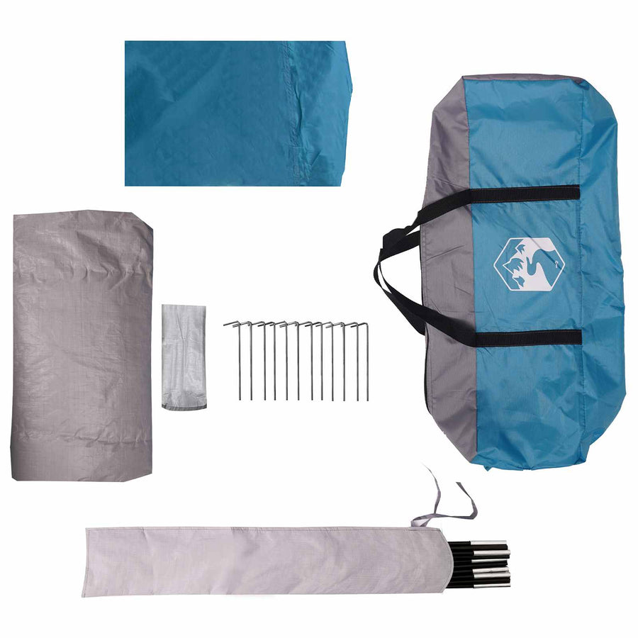 Koepeltent met Verwijderbare Regenkap Blauw 4-persoons