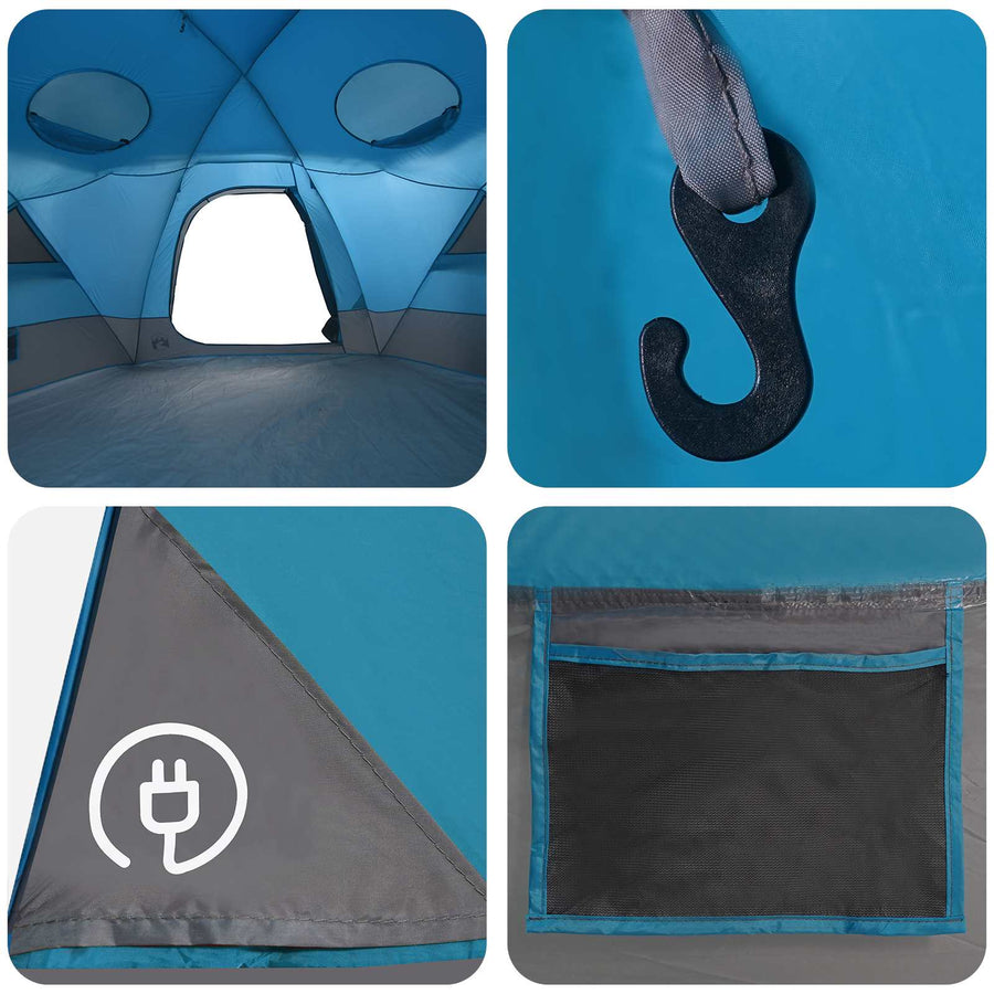 Koepeltent met Verwijderbare Regenkap Blauw 4-persoons