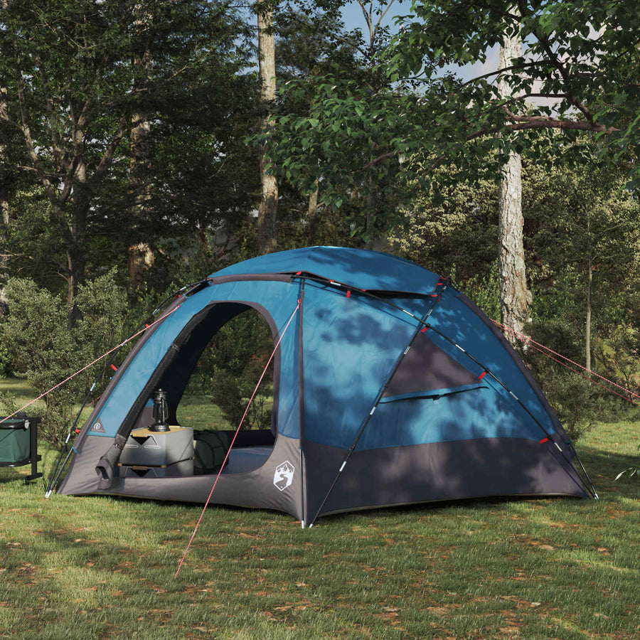 Koepeltent met Verwijderbare Regenkap Blauw 4-persoons