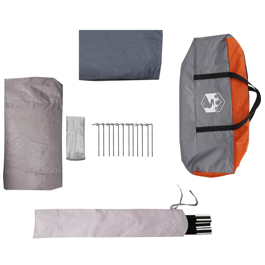 Koepeltent met Verwijderbare Regenkap Grijs en Oranje