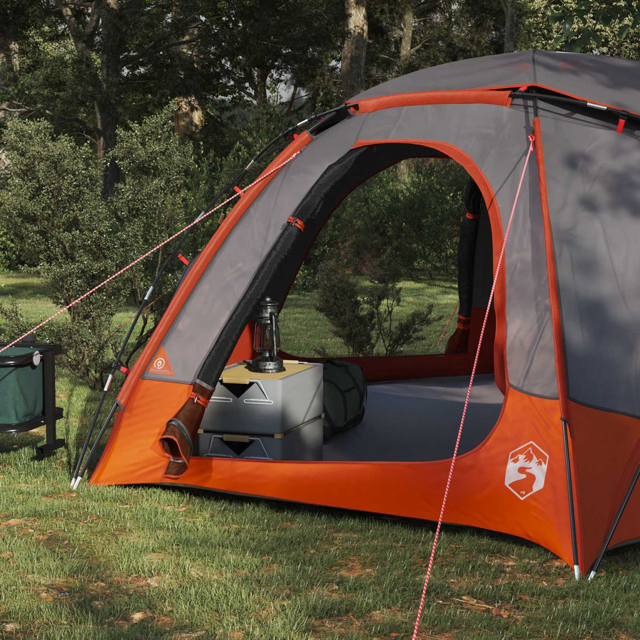 Koepeltent met Verwijderbare Regenkap Grijs en Oranje