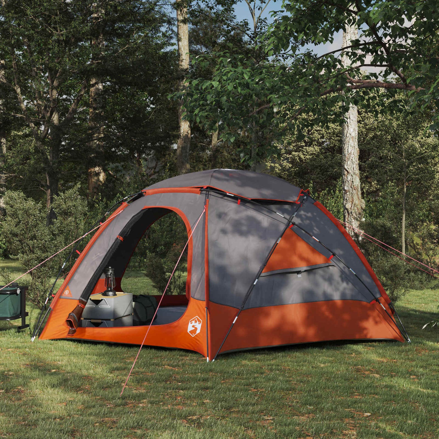 Koepeltent met Verwijderbare Regenkap Grijs en Oranje