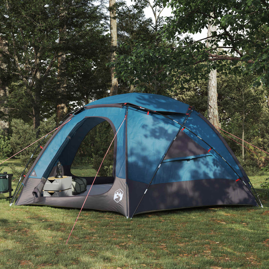 Koepeltent met Verwijderbare Regenkap Blauw 8-persoons