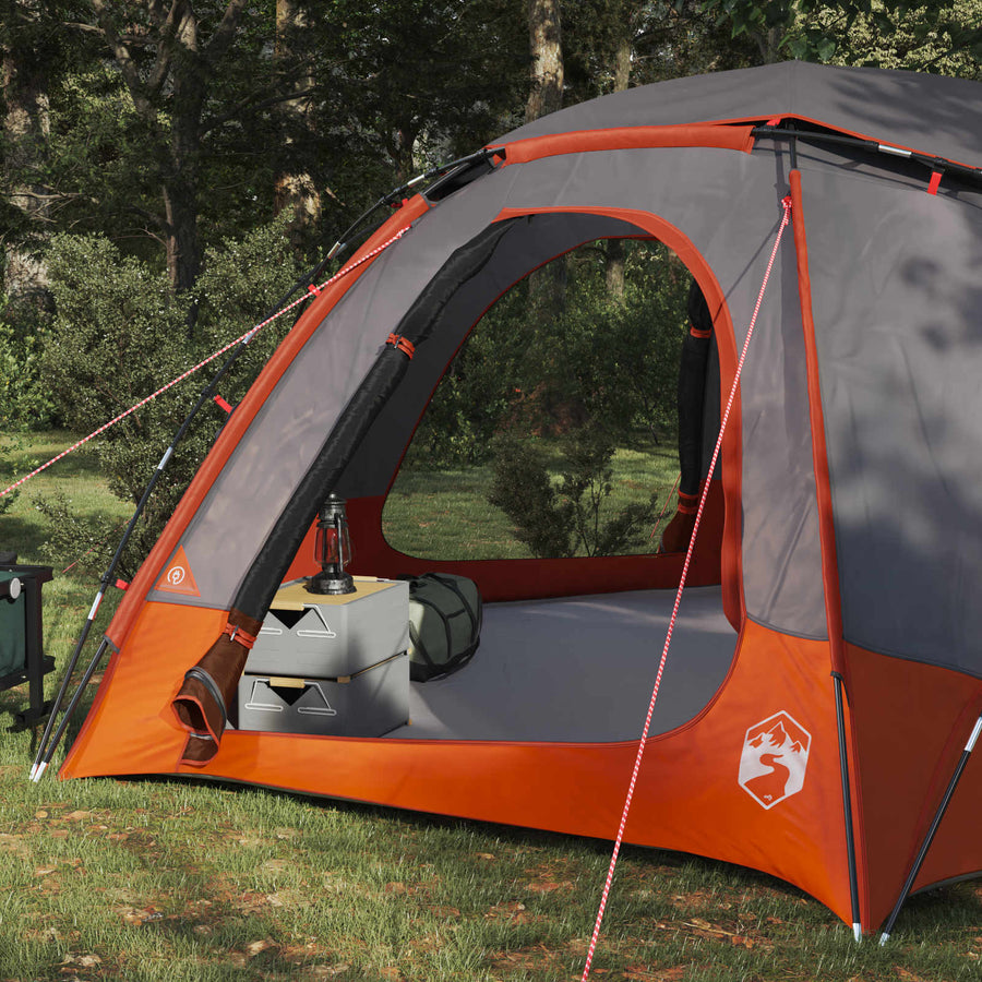 Koepeltent met Verwijderbare Regenkap Grijs en Oranje