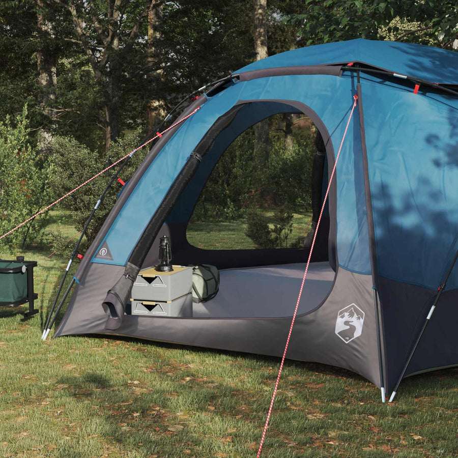 Koepeltent met Verwijderbare Regenkap Blauw 12-Persoons