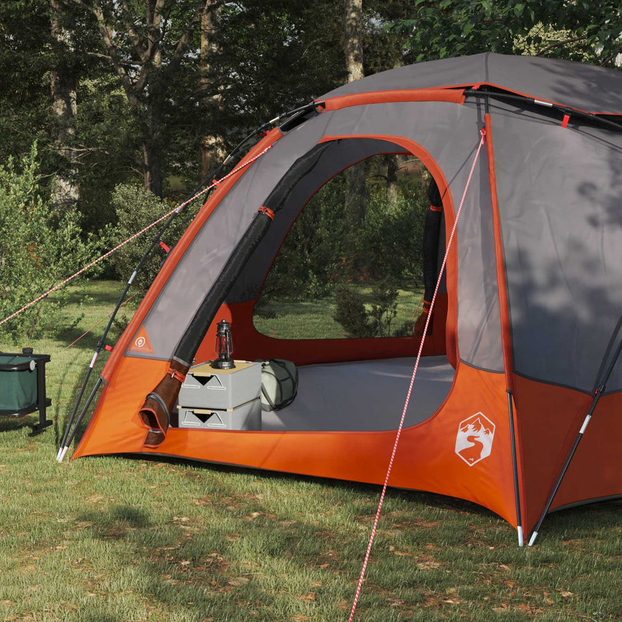 Koepeltent met Verwijderbare Regenkap Grijs en Oranje