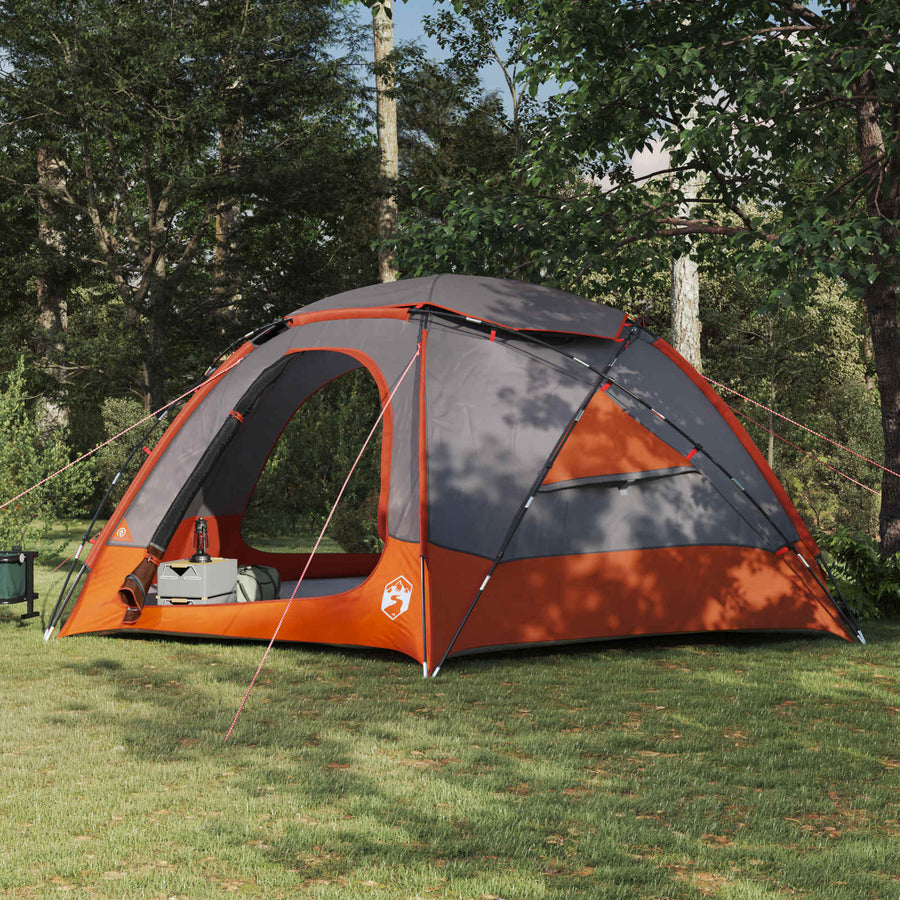 Koepeltent met Verwijderbare Regenkap Grijs en Oranje