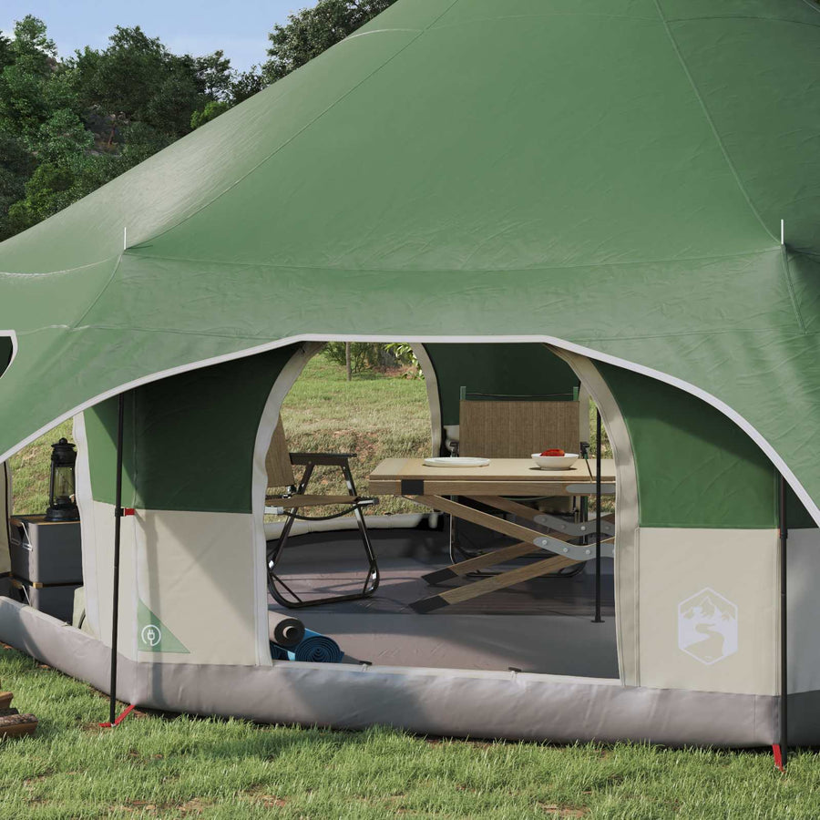 Gezinstent Groen 10-persoons 185T Polyester met PU Coating