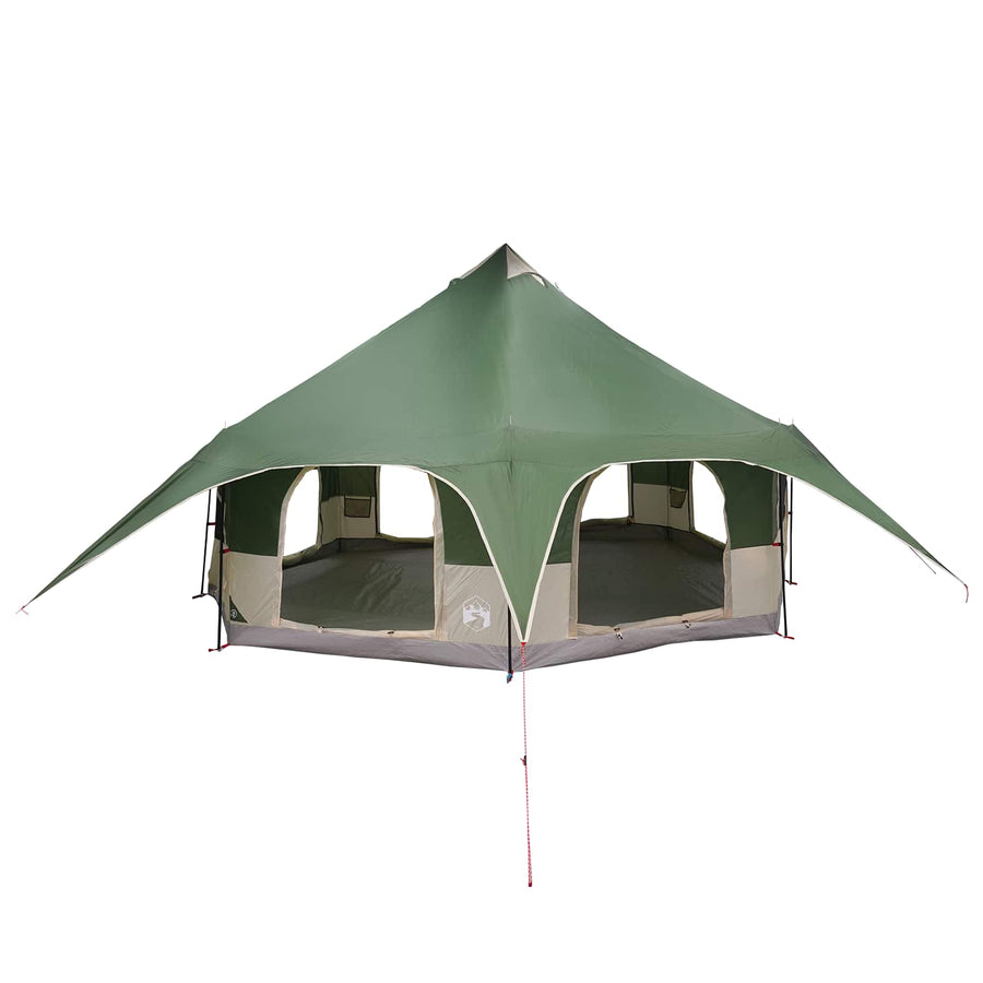 Gezinstent Groen 10-persoons 185T Polyester met PU Coating