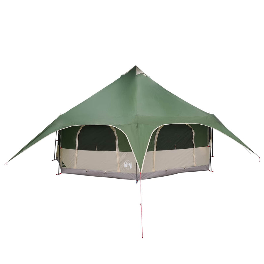 Gezinstent Groen 10-persoons 185T Polyester met PU Coating