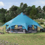 Gezinstent 10-persoons blauw 455x455x286 cm polyester