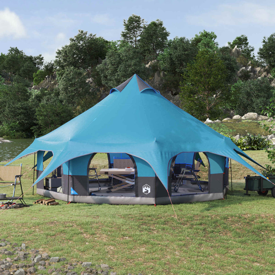 Gezinstent Blauw 10-persoons 185T Polyester met PU Coating