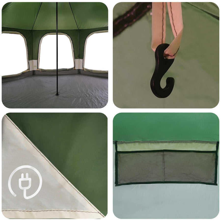 Gezinstent Groen 5-persoons 185T Polyester met PU Coating