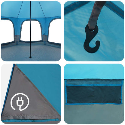 Gezinstent Blauw 5-persoons 185T Polyester met PU Coating