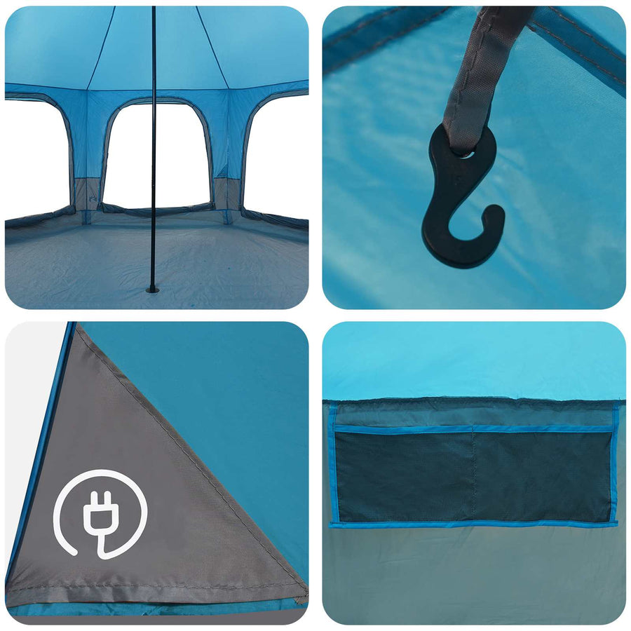 Gezinstent Blauw 5-persoons 185T Polyester met PU Coating