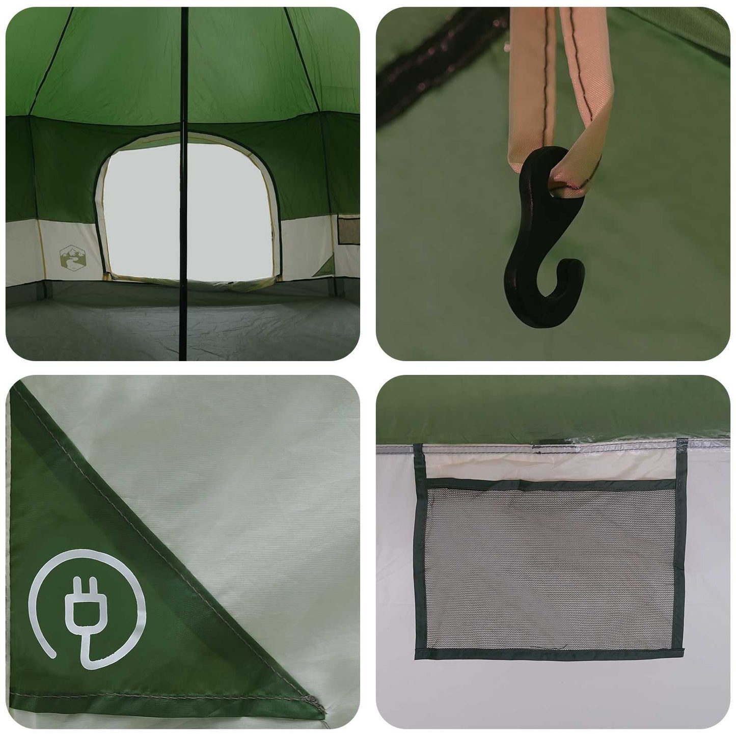Gezinstent Groen 18-Persoon 185T Polyester met PU Coating