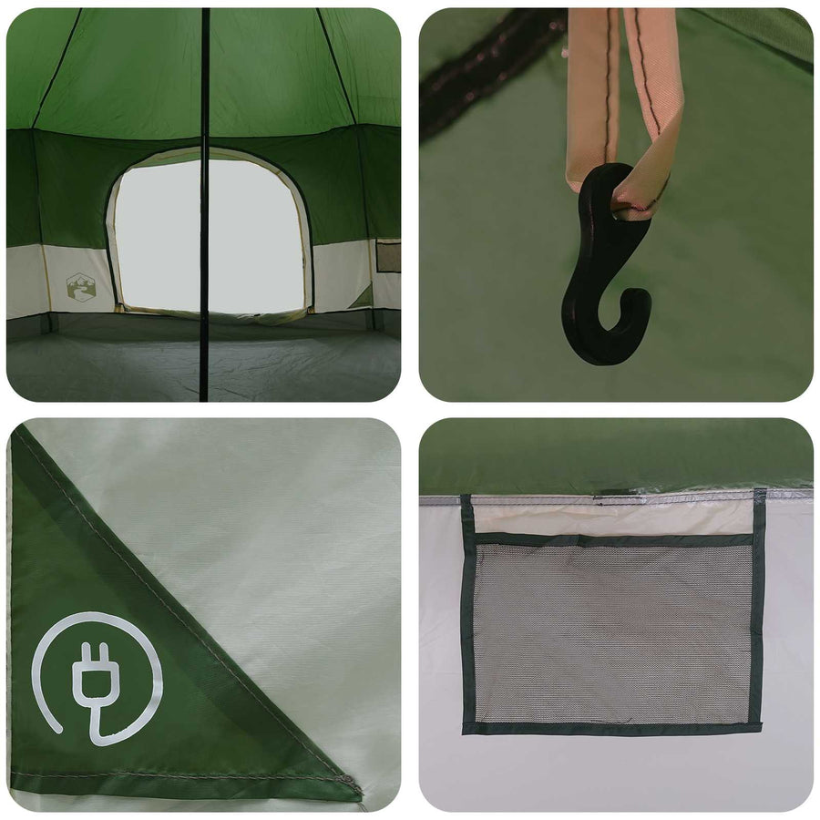Gezinstent Groen 18-Persoon 185T Polyester met PU Coating