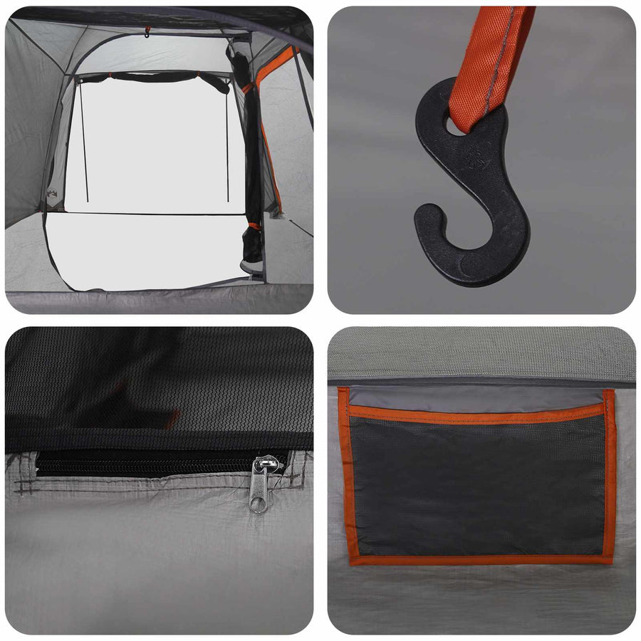 Tunneltent Grijs en Oranje 361 x 235 x 147 cm