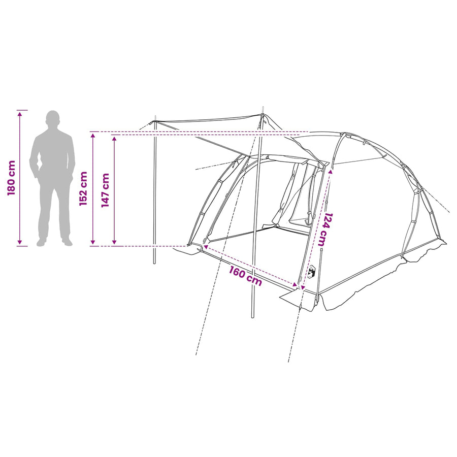 Tunneltent Grijs en Oranje 361 x 235 x 147 cm