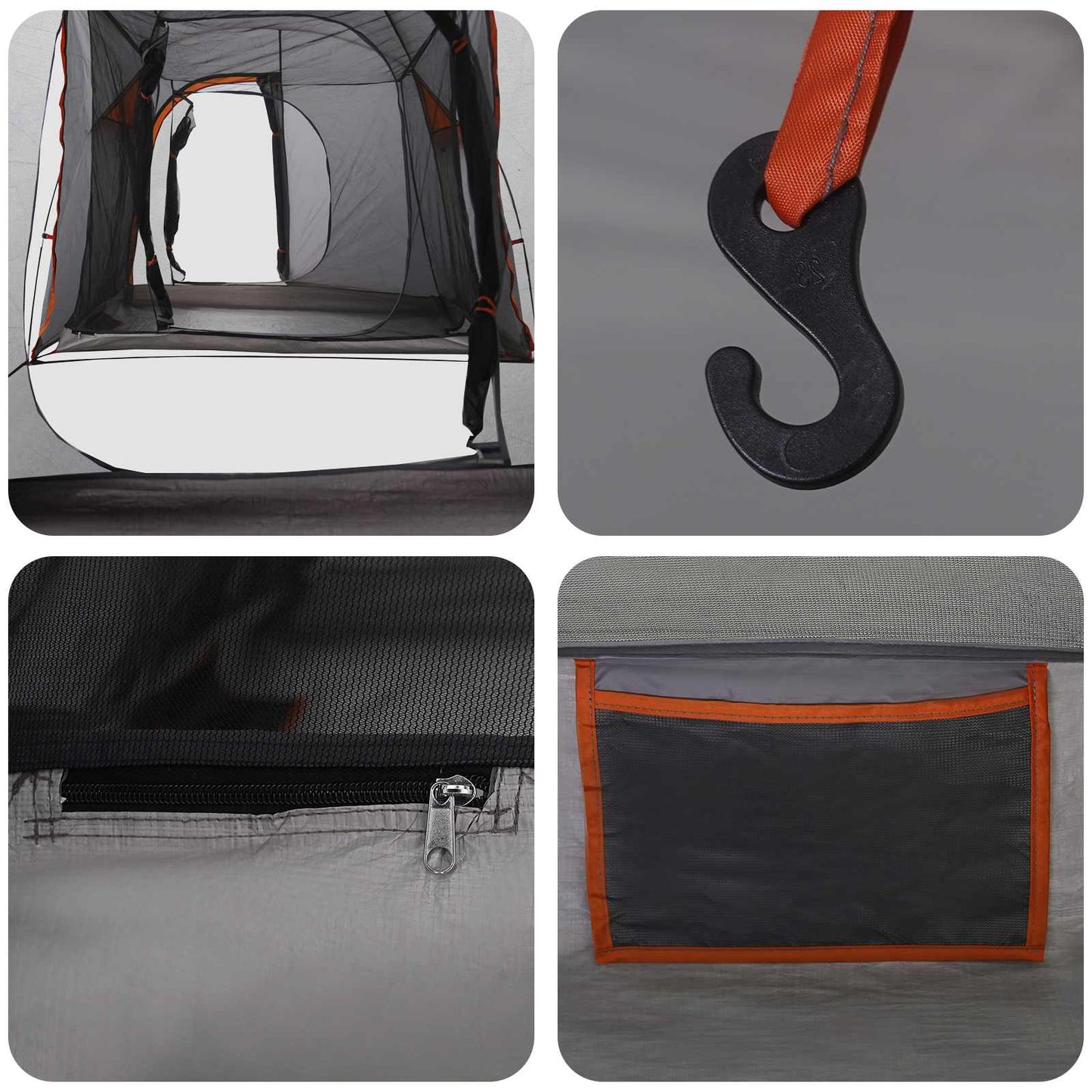 Tunneltent Grijs en Oranje 520 x 260 x 175 cm