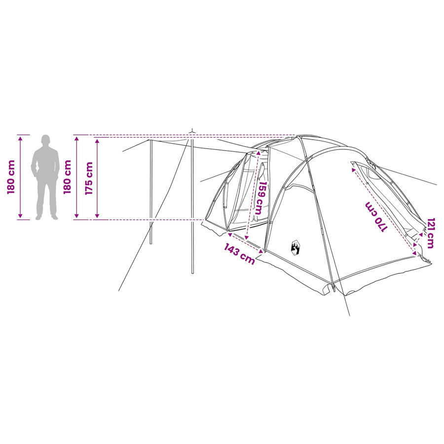 Tunneltent Grijs en Oranje 520 x 260 x 175 cm